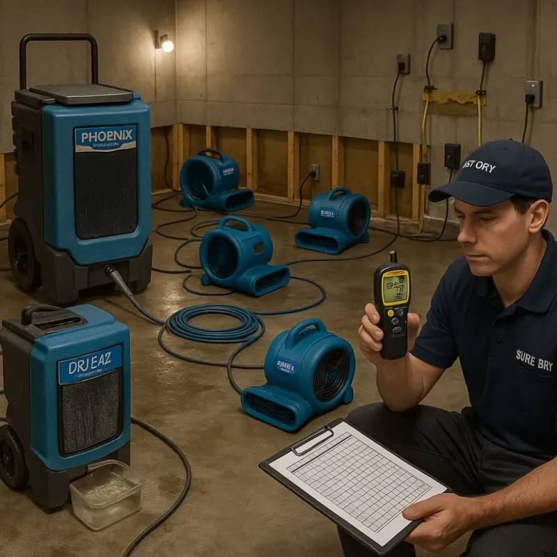 Structural Drying and Dehumidification process in Lewiston, ME
